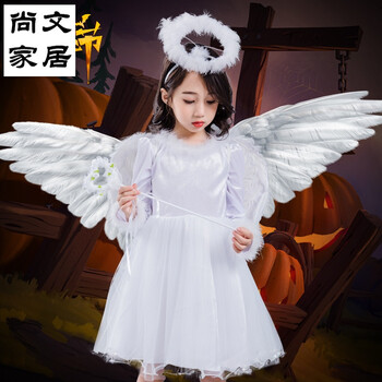 万圣节儿童服装女童小天使翅膀公主裙幼儿园化妆舞会角色装扮表演