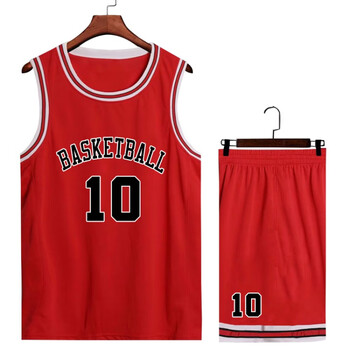 篮球服套装比赛定制 灌篮高手背心球衣学生班服运动会diy定制 红色10