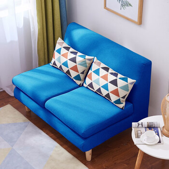 沙发小户型迷你沙发休闲简易女生房间小沙发卧室宿舍公寓沙发 深蓝色
