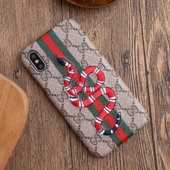 iphone xs max手機殼7plus刺繡蛇gucci8硬殼6保護套蘋果x 6/6s 大牌