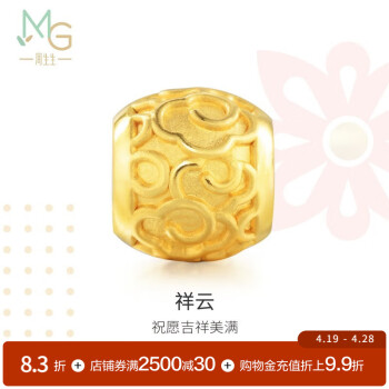 周生生复古小祥云黄金转运珠 足金Charme串珠男女 86337C定价