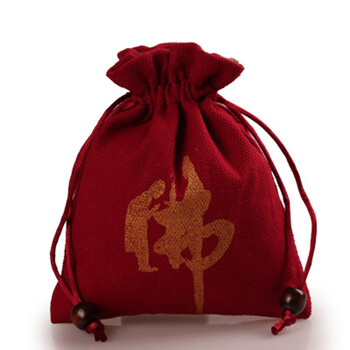 锦囊锦袋收纳袋空袋子文玩小布袋首饰包装袋 佛珠袋 红色佛字