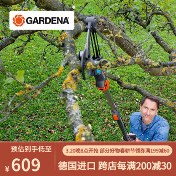 嘉丁拿(GARDENA)高枝剪德国进口可伸缩杆高空剪枝剪刀5级传动 单高枝剪（不含手柄）
