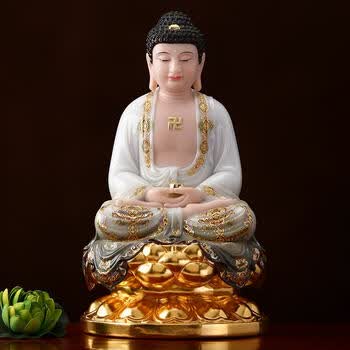 吉祥缘 释迦牟尼佛摆件家用佛教玉石释迦摩尼佛像供奉三宝佛如来 【16