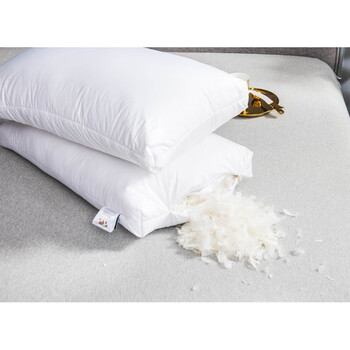 【五星级酒店羽绒枕】白鹅绒枕芯白鹅毛枕羽绒枕头全棉护颈鸭绒 纯净