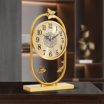 伯莎丹顿 家用座钟台式轻奢纯铜摆件卧室摆钟店铺桌面餐厅台钟客厅坐