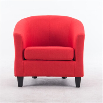 欧式小户型布艺单双人三人组合皮沙发 卧室网咖北欧迷你小沙发椅 红色