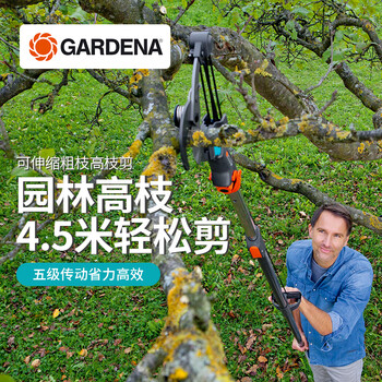 嘉丁拿(GARDENA)高枝剪德国进口可伸缩杆高空剪枝剪刀5级传动 单高枝剪（不含手柄）