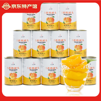汇尔康新鲜糖水黄桃罐头425g*12罐 整箱水果鲜果烘焙原料餐饮水果捞