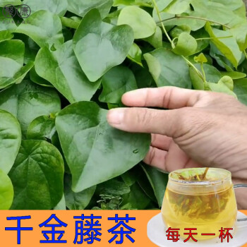 千金藤茶泡水曬乾金線釣烏龜忍冬藤小青藤代茶千金藤中藥草素 半斤