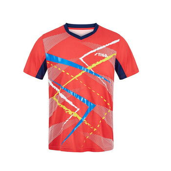 乒乓球服男款女款t恤网眼针织透气v领乒乓训练服短袖乒乓球比赛球服