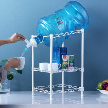 落地水桶架 饮水机架子加固桶装水置物架 办公室矿泉水支架 象牙白