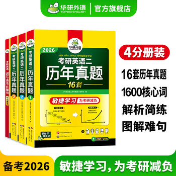 2026考研英语二华研外语历年真题完形填空阅读理解语法与长难句写作翻译听力口语基础训练专项训练 考研二英语真题试卷