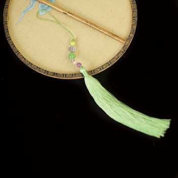 扇子流苏吊坠 吉善扇子 扇坠扇子流苏吊坠折扇挂件手工中国结穗子坠子