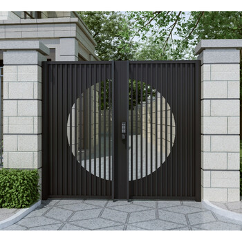 铝合金大门铁艺庭院门别墅大门百叶门户外不锈钢现代简约乡村院子花园