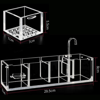 魚缸水族箱上置上部外置過濾器滴溢流盒過濾槽過濾盒壁掛式淨水器 4盒