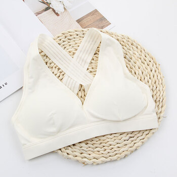 基础款舒适薄款无痕美背文胸大胸显小内衣女无钢圈全罩杯胸罩 白色 s