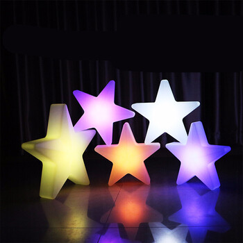 led五角星灯 圣诞节日活动装饰星星彩灯 创意七彩发光星星灯单个 45*