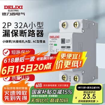 德力西电气空开断路器空气开关漏电保护器DZ47sLES 2P 32A