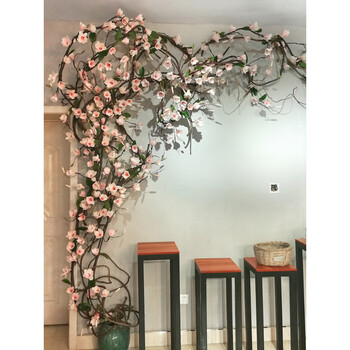 京东优选仿真玉兰花藤蔓藤条婚庆造景树藤塑料花壁挂店铺吊顶管道假花