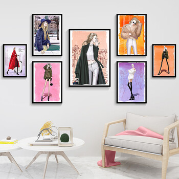 斯宝路(sibaolu)服装店装饰画海报壁画女装店橱窗挂画时尚个性创意