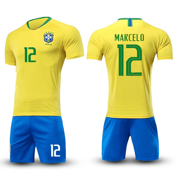 凯日虎 巴西足球队服内马尔主客场短袖球衣 巴x主12号马塞洛 16码=95