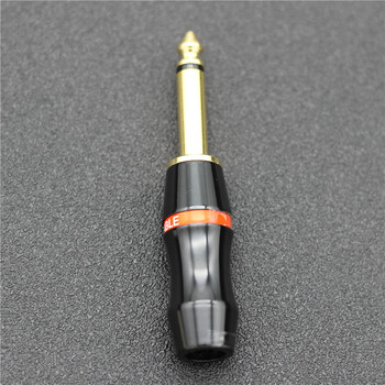 怪兽 单声道 镀金6.35大二芯 话筒插头 6.