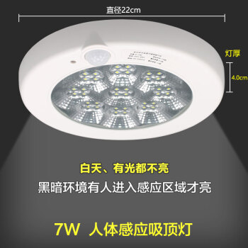 感應吸頂燈led人體智能消防帶應急聲控燈樓道過道 聲光控#12 人體感應