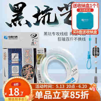 中西钓线 黑坑主线圈线组绑好的成品线组黑坑竞技钓鱼线方便主线组套装 5.4米【棉线接头老版】 1.5