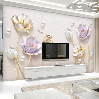 欧式5d立体电视背景墙壁纸简约现代客厅背景墙纸卧室墙布装饰壁画 f款