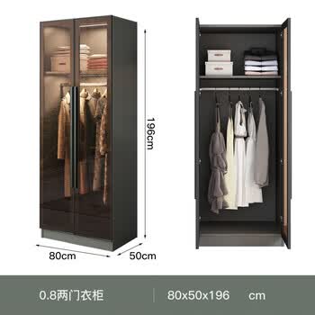 三开门玄关储物柜轻奢玻璃门柜子衣柜家用卧室现代简约轻奢衣帽间玻璃
