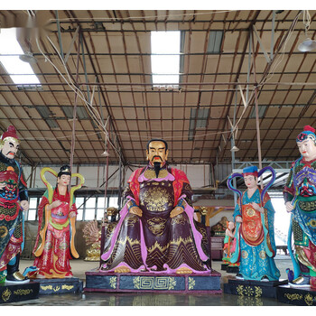 周公桃花女神像站立祖师爷身边玄武公祖庄严威武塑像神像 3米