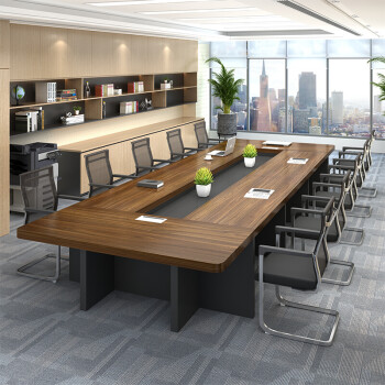 哈堡会议桌长桌简约现代办公家具哈堡简易长条桌大型板式培训洽淡桌椅 4.5米*1.5米会议桌