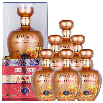白酒整箱喜酒婚宴白酒礼盒商务送礼西凤浓香型白酒 52度封坛原浆酒t10