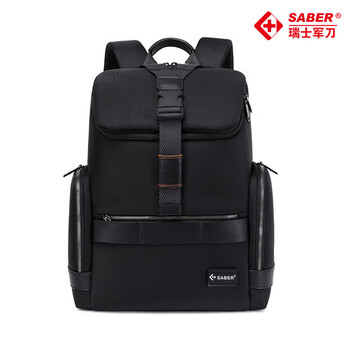 SABER瑞士军刀双肩包SA2559男出差旅行货礼品防水商务电脑包男士背包 黑色 10英寸