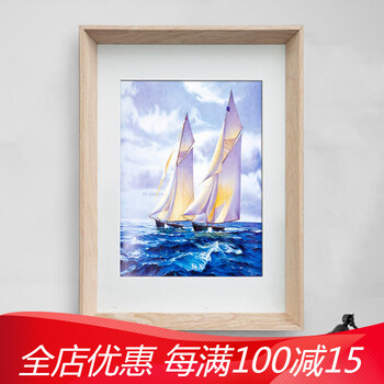 品牌直营 立体画框 简约创意立体实木相框A4A3 8K 4K16寸画框装裱海报广告拼 美式米白色 需要卡纸的顾客请联系在线客服