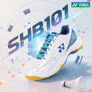 尤尼克斯（YONEX） 羽毛球鞋yy男女士款shb101防滑减震超轻动力垫透气训练比赛款 SHB101白蓝 动力垫科技舒适羽鞋  42 (270mm)