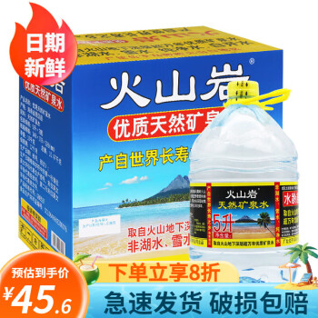 椰树火山岩矿泉水5L整箱装大桶水单位家庭会议用水煲汤煮饭泡茶水 5L*2桶/箱