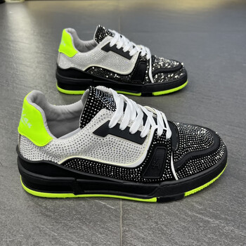 jeepspirit欧洲站苏六同款男鞋轻奢潮牌时尚休闲鞋水钻低帮复古百搭