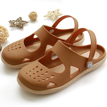 2019新款越南橡胶凉鞋女夏户外休闲耐磨防滑软底凉拖鞋硅胶鞋 卡其色