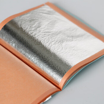 食用银箔 99.99%纯银箔 纯金纯银装饰箔纸9.5x9.5厘米 25张每本