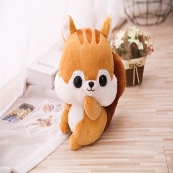 奢姿三只松鼠毛绒玩具 小松鼠玩偶三只松鼠公仔男女浣熊抱枕娃娃生日