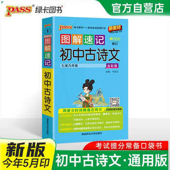 新版图解速记 初中古诗文 人教版 速记小手册一本思维导图课本知识清单 25年26年都适用 pass绿卡图书