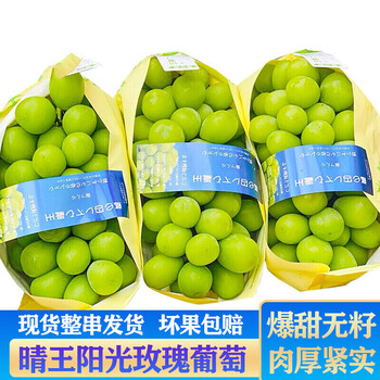 达林果蔬阳光玫瑰晴王葡萄日本品种当季新鲜水果 精品果3斤(恒温抗压