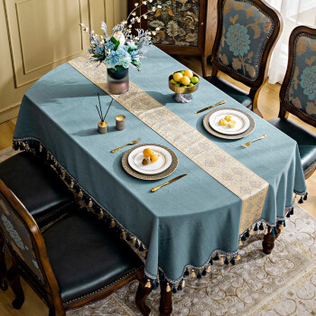 子妃椭圆形餐桌桌布防水防油餐桌垫轻奢感法式餐桌布折叠圆桌台布