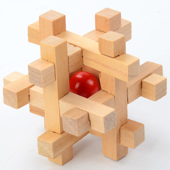 木制娱乐玩具成人智力扣解锁 小礼品创意 学生奖品批发 03取红球锁1个