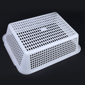 大号加厚白色塑料周转方筛筐长方形洗菜沥水配货篮水果蔬菜收纳框 1号