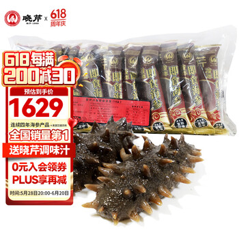 晓芹 大连冷冻即食海参2000g 50只 辽刺参 海鲜水产 4斤装 父亲节礼物