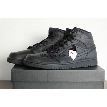 1 mid aj1 黑武士 乔1纯黑 板鞋休闲球鞋 黑色 41