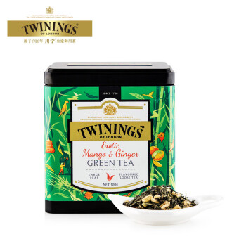 英国川宁(TWININGS) 异国风情姜芒绿茶调味茶听装 进口茶叶散茶 100g